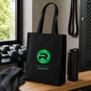 Lifestyle image of the 10oz Black Canvas Tote Bags with Gusset by Total Merchandise