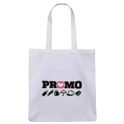 Promotional 10oz White Canvas Tote Bags with Gusset printed with a logo to one side