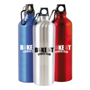 Branded 1 Litre Aluminium Sports Bottles in 3 colours with custom design by Total Merchandise