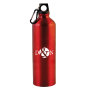 Promotional 1 Litre Aluminium Sports Bottles in red engraved with logo by Total Merchandise