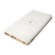 5000mAh Wireless Power Bank In White/Gold