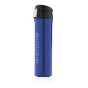 Custom Printed Easy Lock Vacuum Flasks in Blue/Black from Total Merchandise