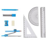 Printed 9 piece school geometry set