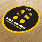 Custom branded full colour Round Anti-Slip Social Distancing Floor Stickers from Total Merchandise