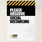 Social Distancing Wall Poster In A Cafe Environment