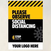 Printed social distancing posters