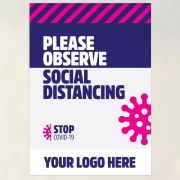 Social distancing wall posters for retail