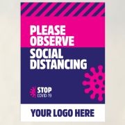 Social distancing wall posters for offices