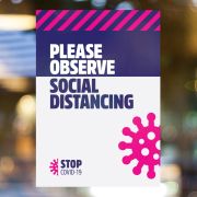 Self Cling Window Stickers With Social Distancing Message From Total Merchandise