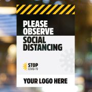 Social Distancing Window Stickers with your Company Logo from Total Merchandise