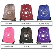 Individually named drawstring bags available in a choice of colours from Total Merchandise