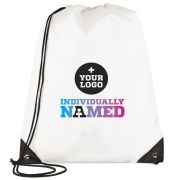 Custom Printed Individually Named Drawstring Rucksacks from Total Merchandise