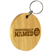 Promotional Wood Keyrings with Individual Names from Total Merchandise
