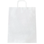 Custom Branded Large Twisted Paper Handle Carrier Bag in White from Total Merchandise