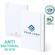 Branded A5 Antibacterial Notebooks in White from Total Merchandise