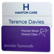 Custom Branded Antimicrobial Eco Staff Name Badges in Matt White from Total Merchandise