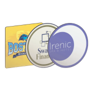 Company logo printed Hardtop Foam Base Coaster available in square or round shape