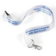 Corporate Branded Antibacterial Lanyards in White from Total Merchandise