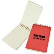 Promotional A5 Jotter Notebook Open with Lined Pages and Red Covers Printed by Total Merchandise