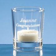 Custom Engraved Glass Tea Light Candle Holders with your Company Logo from Total Merchandise