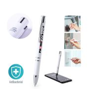 Branded Antibacterial Stylus Pen with company logo printed on barrel by Total Merchandise