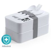 Branded Antibacterial Lunch Boxes with Cutlery & Lid Printed with your Logo  by Total Merchandise
