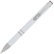 Branded Moneta Antibacterial Ballpoint Pens in white colour with silver clip by Total Merchandise