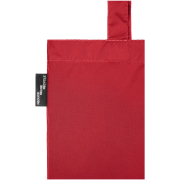 Side label view of rPET Tote Bags in red colour by Total Merchandise
