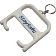 Promotional Hygiene Handle Keyring in white printed with your logo by Total Merchandise