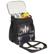 Promotional Breezy Picnic Cooler Bag with cutlery and drinkware in it by Total Merchandise