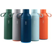 Group shot of 500ml Recycled Plastic Bottle showing all the colours available from Total Merchandise