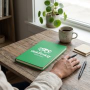 Lifestyle image of the A5 Soft Touch Lite Notebooks by Total Merchandise