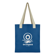 Promotional Hegarty Canvas Shopper Bag in blue printed with a logo by Total Merchandise