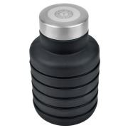 Promotional 550ml Single Walled Collapsible Silicone Bottles with logo on lid by Total Merchandise