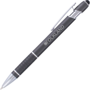 Promotional Prince Matte Stylus Pens in gunmetal cool grey with printed design by Total Merchandise