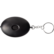 Promotional Personal Alarms in black with key attached by Total Merchandise