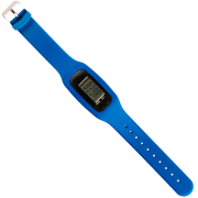 Branded Silicone Wristband Pedometers in cobalt blue with step counter by Total Merchandise