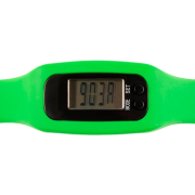 Silicone Wristband Pedometers in lime with digital screen by Total Merchandise