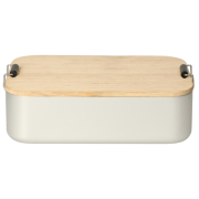 Custom branded Large Bamboo Storage Container in Silver/Natural colour by Total Merchandise
