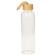 Custom Printed Glass Bottle with Bamboo Lid from Total Merchandise