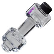 Branded 500ml Coach Dumbbell Water Bottles in transparent clear with logo by Total Merchandise