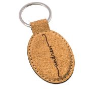 Promotional Engraved Oval Cork Keyrings in Brown Colour with Logo by Total Merchandise