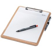 Promotional eco-friendly Cork Clipboard in light brown with paper and pen by Total Merchandise