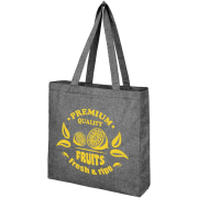 Branded Pheebs Recycled Gusset Totebag in Heather Black with printed design by Total Merchandise