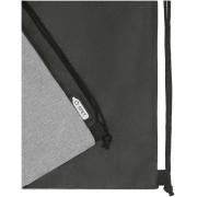 Back of Ross Recycled Drawstring Backpack in Heather Medium Grey by Total Merchandise