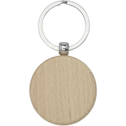 Custom engraved Round Beech Wood Keyrings with 4cm keyring by Total Merchandise