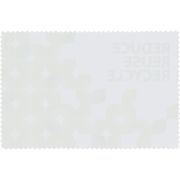 Back of Small Recycled PET Cleaning Cloth in white with print on front by Total Merchandise
