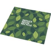 Branded Large Recycled PET Cleaning Cloth in white with full colour print by Total Merchandise