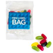 Promotional Jelly Beans in a transparent bag with a full colour label from Total Merchandise