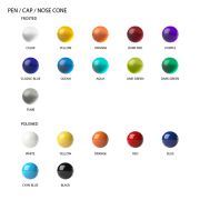 Colours available for the pen/cap/nose cone